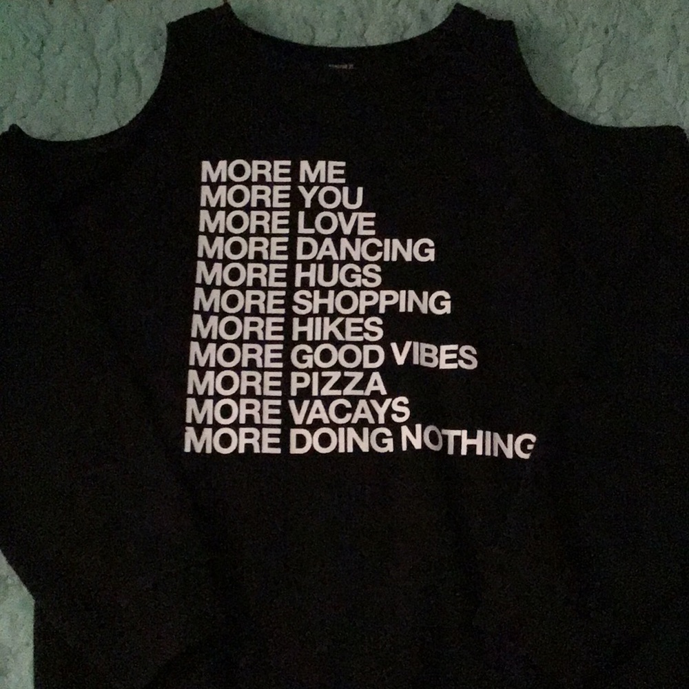 Black off shoulder long sleeve shirt